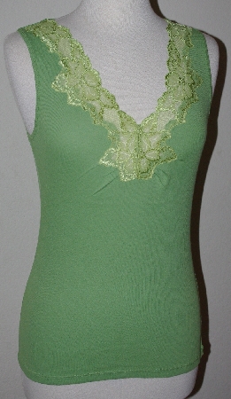 +MBA #2626-0104  "Set Of 2 August Silk Floral Lace Stretch Tank Tops"
