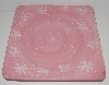 +MBA #2626-0156  "Gates Ware Fancy Pink Ceramic Snow Flack Platter"