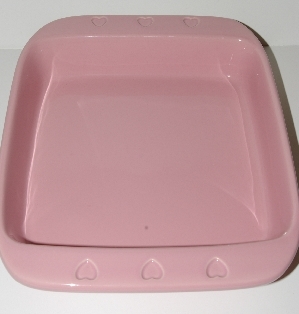 +MBA #2626-167  "2005 Chantel Pink Ceramic With Hearts Baking Dish"