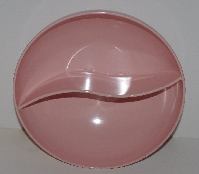 +MBA #2626-271  "Vintage Table To Terrace Pink Melmac Divided Serving Bowl"