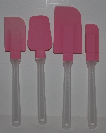 +MBA #2727-610   "Set Of 4  Pink Silicone Spatulas With Bowl Attachment"