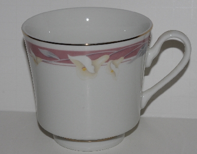 +MBA #2727-743  "1990's Set Of 6 Majesty Collection Taupe Fantasy #8394 Calla Lily Tea Cups"