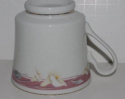 +MBA #2727-743  "1990's Set Of 6 Majesty Collection Taupe Fantasy #8394 Calla Lily Tea Cups"