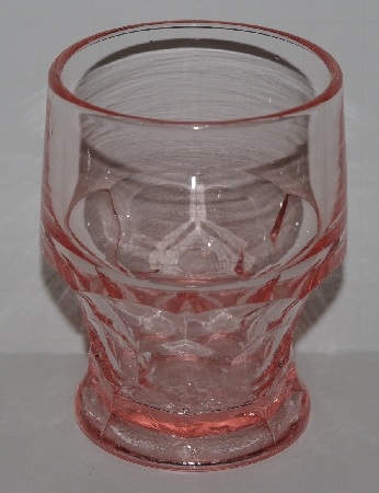 +MBA #2727-756   "Set Of 5 Fancy Cut Pink Glass Tumblers"