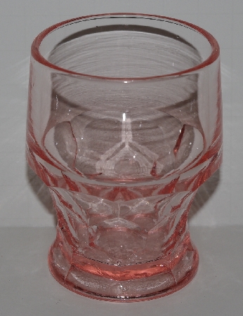 +MBA #2727-756   "Set Of 5 Fancy Cut Pink Glass Tumblers"