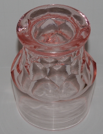 +MBA #2727-756   "Set Of 5 Fancy Cut Pink Glass Tumblers"