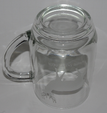 +MBA #2727-529    "Set Of 2 1990's Luminarc Large Etched Clear Glass Mugs"