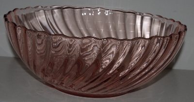 +MBA #2727-436   " Set Of 2 Large Pink Glass Serving Bowl"