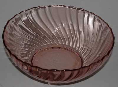 +MBA #2727-436   " Set Of 2 Large Pink Glass Serving Bowl"