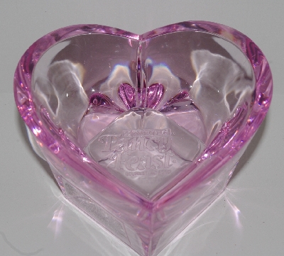 +MBA #2727-659  "Fancy Pink Acrylic Fancy Feast Heart Shaped Cat Food Dish"