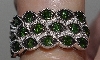 +MBA #2727-0171   "Diamond Treasures Fancy Green Diamond 3 Row Ring"