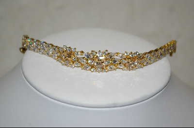 +18Kt Over Sterling Champagne & Clear Cz Bracelet