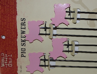 +MBA #2727-0225    "Set Of 8  Pink Pig Pig Skewers"