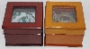 +MBA #2727-0080  "Set Of 2 Mr. Christmas Hand painted Miniture Wood Music Box's"
