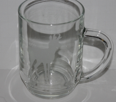 +MBA #2727-0260   "Set Of 2 1990's Luminarc Animal Etched Large Clear Glass Mugs"