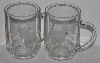 +MBA #2727-0260   "Set Of 2 1990's Luminarc Animal Etched Large Clear Glass Mugs"