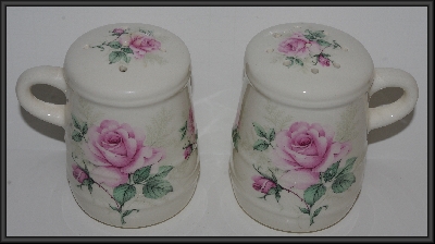 MBA #2727-663   "Clairemont Pink Rose Ceramic Salt & Pepper Shakers"