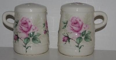 MBA #2727-663   "Clairemont Pink Rose Ceramic Salt & Pepper Shakers"