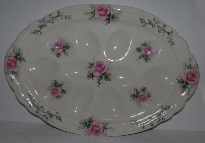 +MBA #2727-727   "Clairemont Pink Rose Deviled Egg Platter"
