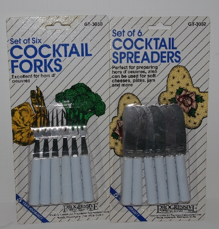 +MBA #2727-381   "1994 Set Of 12 Cocktail Forks & Spreaders Set"