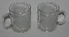 +MBA #2727-0271     "Set Of 2 Grizzly Bear Etched Clear Glass Coffee Cups"