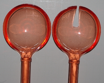 +MBA #2727-686    "2 Set Of Pink Plastic Salad Tossers"