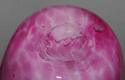 +MBA #2828-518   "2007 Fancy Pink & Blue Art Glass Hand Made Vase"