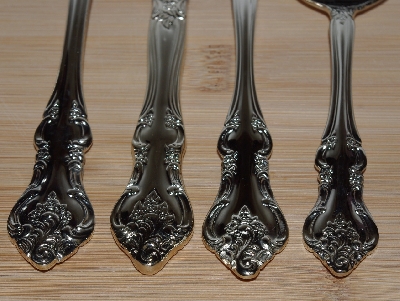 +MBA #2828-379   "Wallace R.S.V.P 117 Piece Gold Plated New Orleans Flatware"