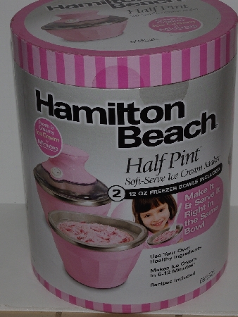 +MBA #2828-433  "Bubble Gum Pink Hamilton Beach Half Pink Soft Serve Ice Cream Maker"