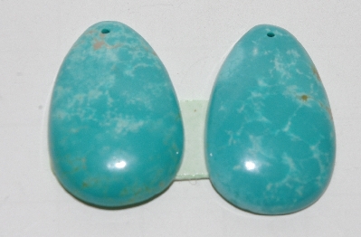 +MBA #2727-0138  "Set Of 2 Blue Turquoise Earring Stones"