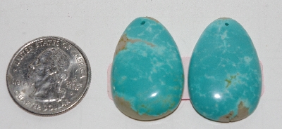+MBA #2727-0148  "Set Of 2 Blue Turquoise Earring Stones"