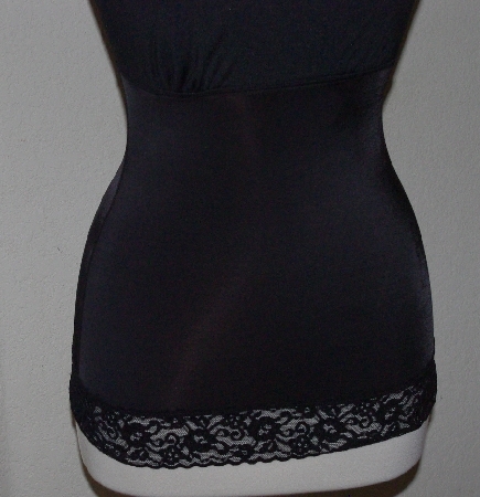+MBA #2828-0066   "Spanx Black Hide & Sleek Body Smothing Camisole With Ruching & Lace Trim"