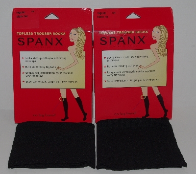 +MBA #2828-0055  "2003 Spanx Black Set Of 4 Pairs Topless Trouser Socks"
