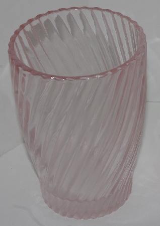 +MBA #2828-0001   "Pink Glass Hand Soap  Dispenser & Matching Drinking Glass""