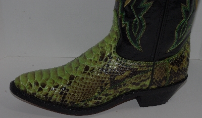 +MBA #2929-0067  " 2005 Laredo Womens Lime Green Python Snake Skin Cowboy Boots"