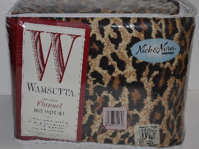 +MBA #2929-0188  "1999 Nick & Nora Home Wamsutta King Size Jungle Jim Flannel Sheet Set"