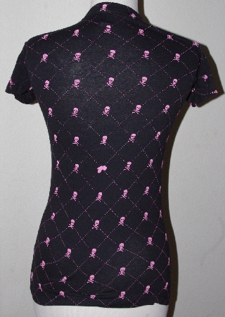 +MBA #2929-278  "Set Of 2 Womens Pink & Black Grave Digger Racing T-Shirts"