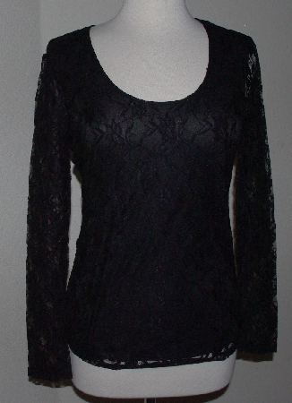 +MBA #2929-299   "2013 Geneology Long Sleve Black Lace Top"