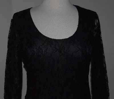 +MBA #2929-299   "2013 Geneology Long Sleve Black Lace Top"