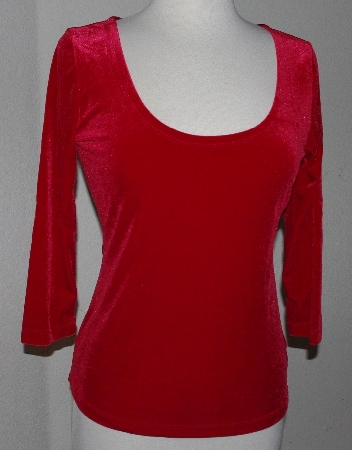 +MBA #2929-296   "Boston Proper Ruby Red Solid Velvet Reversible Top"