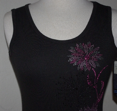+MBA #2929-321   "Christine Alexander Black Swarovski Embellished Tank Top"