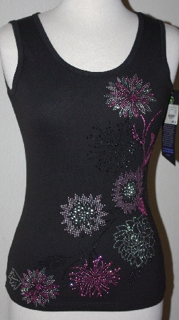 +MBA #2929-321   "Christine Alexander Black Swarovski Embellished Tank Top"