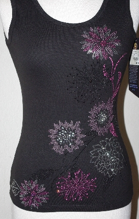 +MBA #2929-321   "Christine Alexander Black Swarovski Embellished Tank Top"