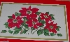 MBA #3030-262  "Set Of 4 Wooden Corked Backed  Red Poinsettia Place Mats"