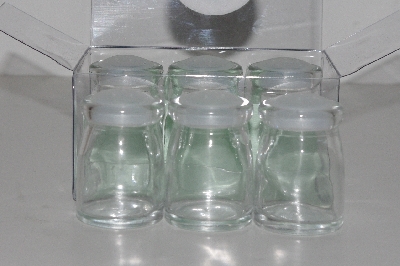 +MBA #3030-250   "2001 Set Of 6 Martha Stewart Mini Glass Salt & Pepper Shakers"