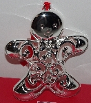 +MBA #3030-471    "Set Of 2 Silverplated Crystal Accent Lenox Gingerbread Man Ornaments"