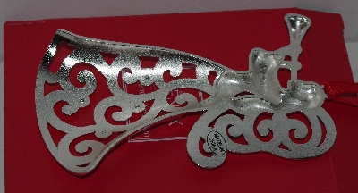 +MBA #3030-483    "Lenox Set Of 2 Crystal Accent Silver Plated Angel Ornaments"