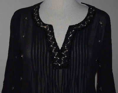 +MBA #3030-339    "Bila Black Embelished Blouse"