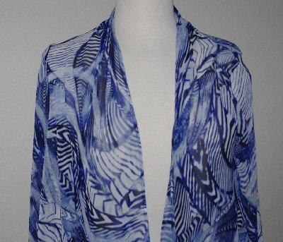 +MBA #3030-0333    "2014 Kate & Mallory Printed Chiffon Roll Tab Sleeved Cardigan"