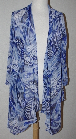 +MBA #3030-0333    "2014 Kate & Mallory Printed Chiffon Roll Tab Sleeved Cardigan"